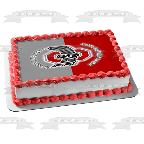 Imagen comestible para tarta con el logotipo de los Buckeyes de la Universidad Estatal de Ohio, NCAA, deportes universitarios, ABPID50996 