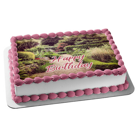 Quiet Garden Sepia Custom Image Topper Edible Cake Topper Image ABPID52348