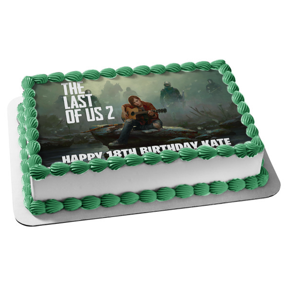 The Last of Us Part 2 Ellie Playing Guitar Edible Cake Topper Image ABPID51965