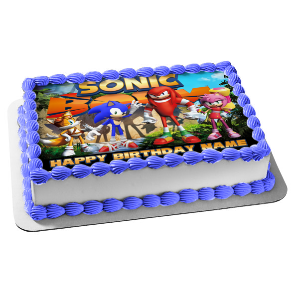 Sonic the Hedgehog Birthday Cake Topper Decoration Customizable with P