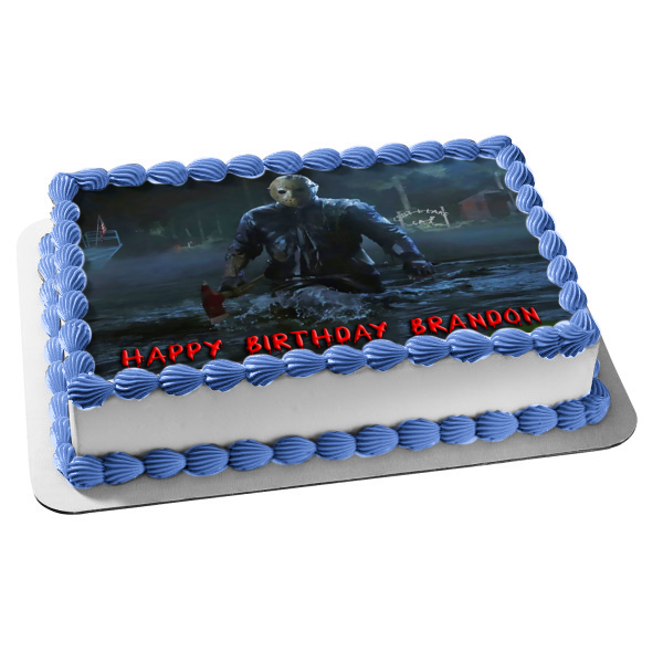 Jason Friday the 13th Classic Horror Movie Edible Cake Topper Image ABPID52782