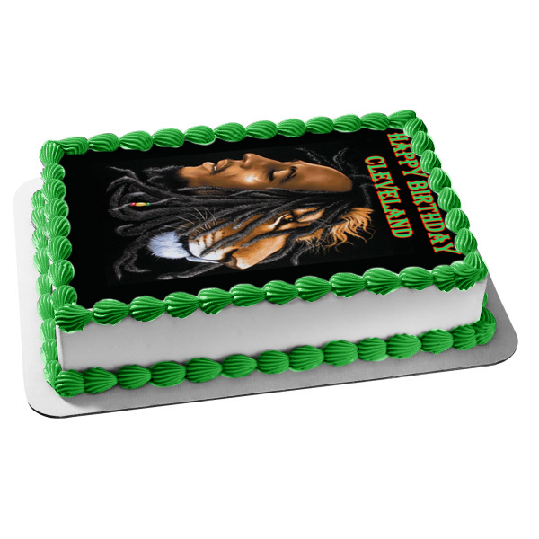 Bob Marley Rhasta Bob Lion Edible Cake Topper Image ABPID49846