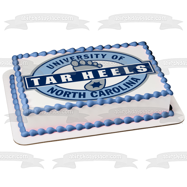 Imagen de decoración comestible para tarta con el logotipo de Tar Heels de la Universidad de Carolina del Norte en Chapel Hill ABPID03851 