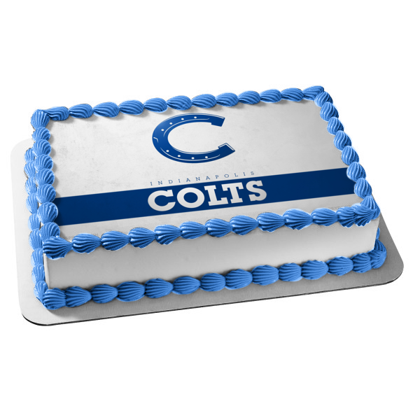 Indianapolis Colts Logo NFL South Division National Football League Edible Cake Topper Image ABPID03870