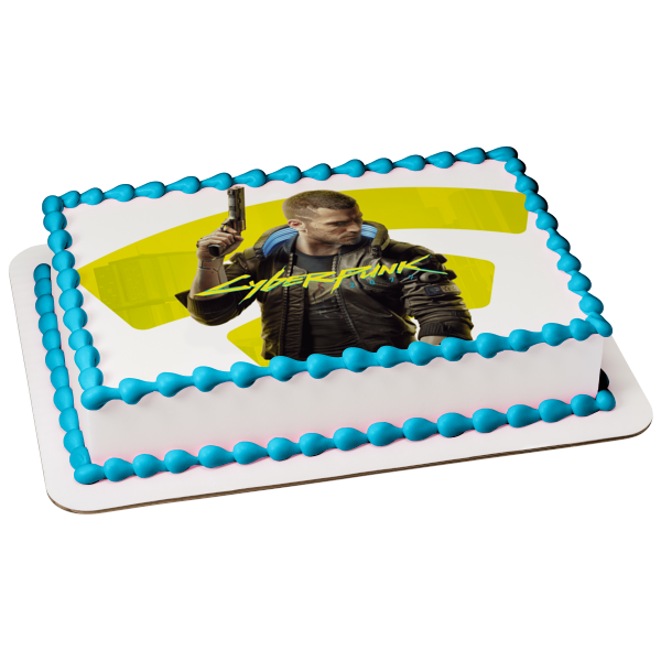 Cyberpunk 2077 Johnny Silverhand Edible Cake Topper Image ABPID53412