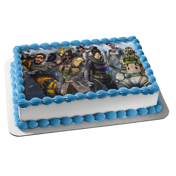 Apex Legends Octane Wraith Lifeline Mirage Bloodhound Gibraltar Edible Cake Topper Image ABPID53436