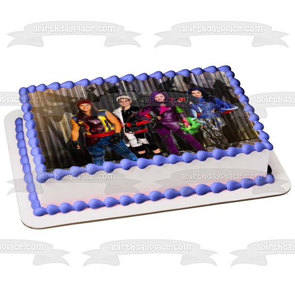 Descendants Jay Mal Evie and Carlos De Ville Edible Cake Topper Image ABPID03904