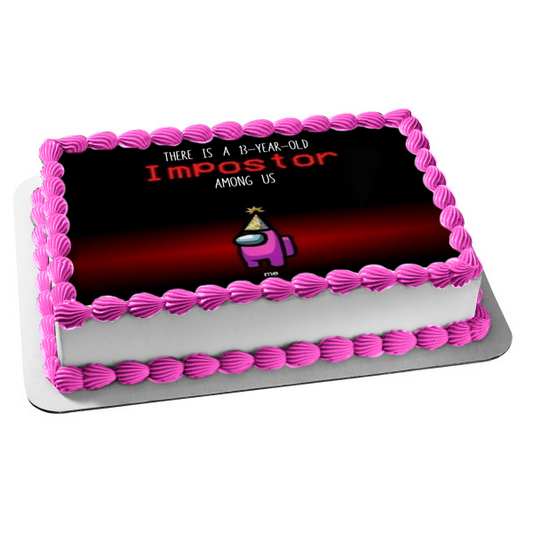 Among Us Customizable Video Game Impostor Edible Cake Topper Image ABPID53482