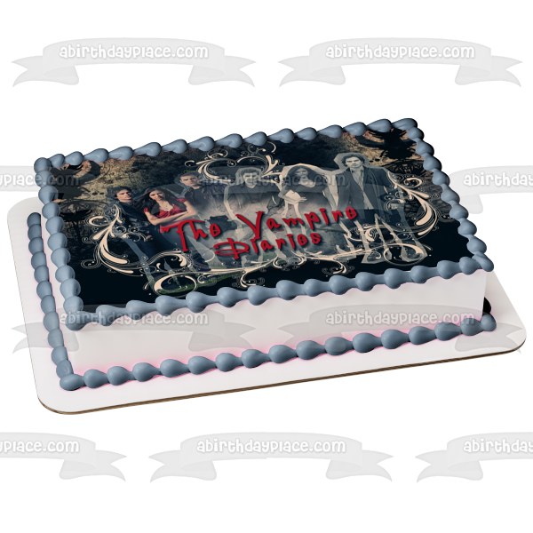 The Vampire Diaries Damon Salvator and Katerina Petrova Edible Cake Topper Image ABPID05122