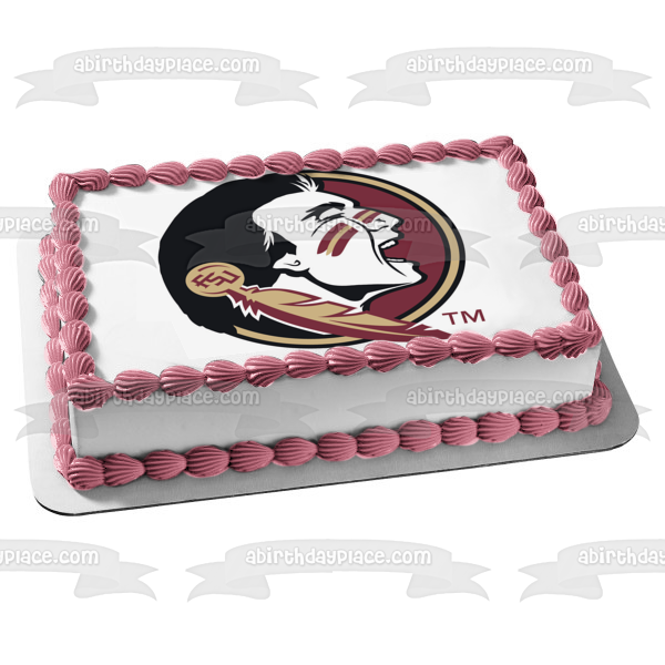 Imagen de adorno comestible para tarta comestible con el logotipo de los Seminoles del estado de Florida ABPID03950 