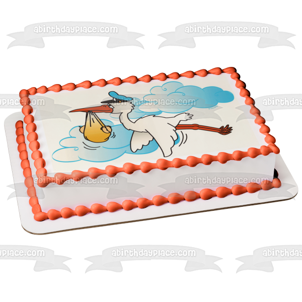 Baby Shower Stor Kand un bebé en las nubes adorno comestible para tarta imagen ABPID03953 