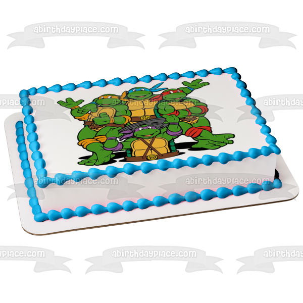 Tortugas Ninja Mutantes Adolescentes Donatello Michaelangelo Leonardo y Raphael Tmnt Imagen comestible para decoración de tarta ABPID05504 