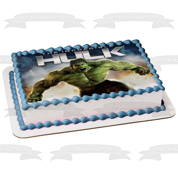 Adorno comestible para tarta con cara enojada de Hulk, imagen ABPID05726 