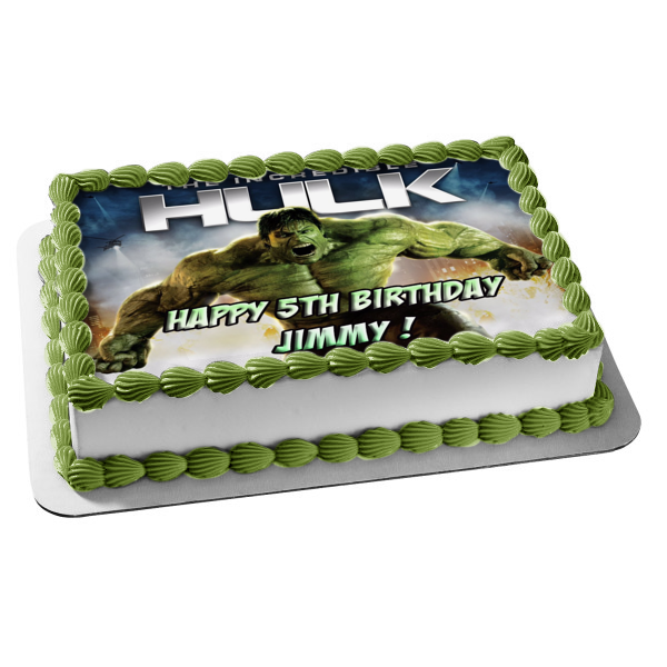 Adorno comestible para tarta con cara enojada de Hulk, imagen ABPID05726 