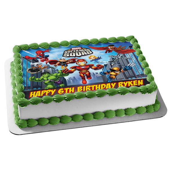 Marvel Superhero Squad Spider-Man the Hulk Edible Cake Topper Image ABPID05851