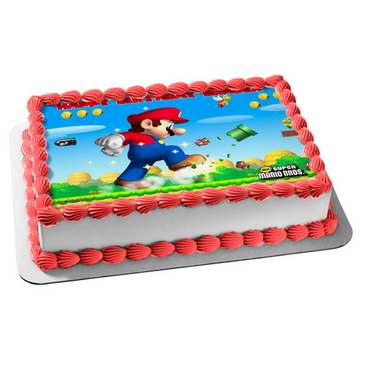 Adorno comestible para tarta con monedas y setas de Yoshi de Super Mario Brothers, imagen ABPID06385 