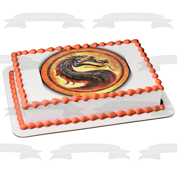 Imagen comestible para decoración de tarta con el logotipo de Mortal Kombat 2011 ABPID06637 