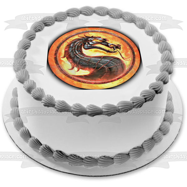 Imagen comestible para decoración de tarta con el logotipo de Mortal Kombat 2011 ABPID06637 