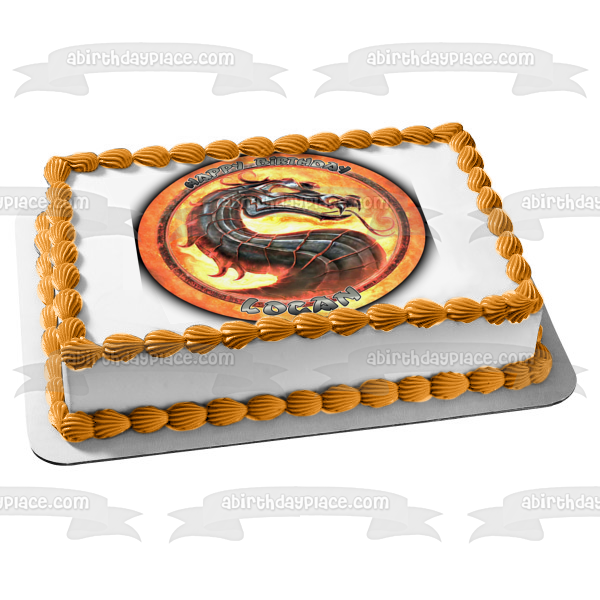 Imagen comestible para decoración de tarta con el logotipo de Mortal Kombat 2011 ABPID06637 