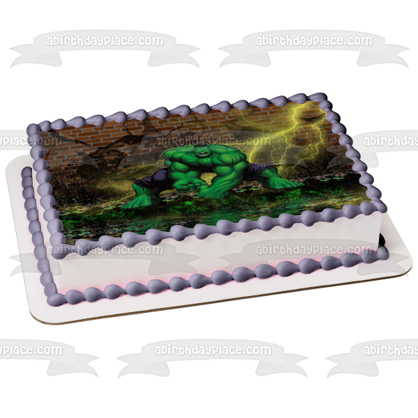 Avengers The Hulk Angry with a Brick Wall Background Edible Cake Topper Image ABPID07624