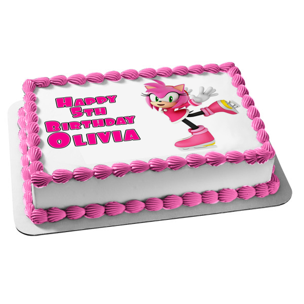 Imagen comestible para decoración de tarta de Sonic the Hedgehog Amy Rose ABPID12421 