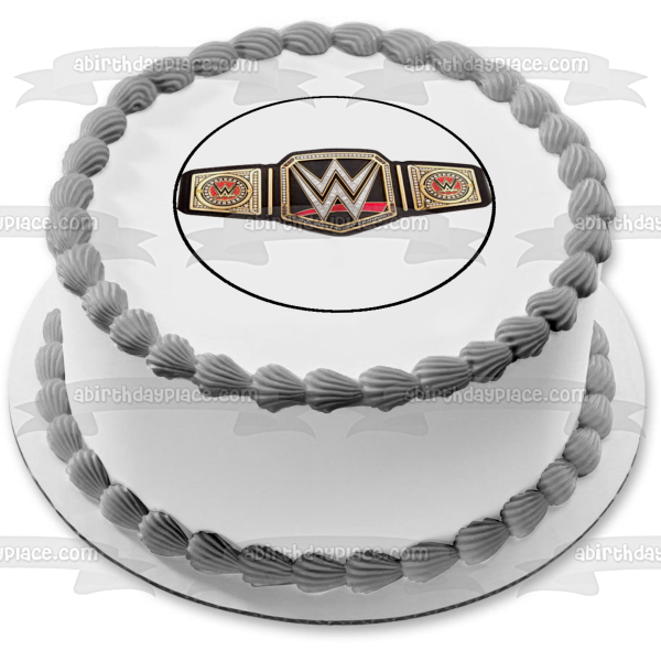 WWE World Wrestling Entertainment Belt Edible Cake Topper Image ABPID12472