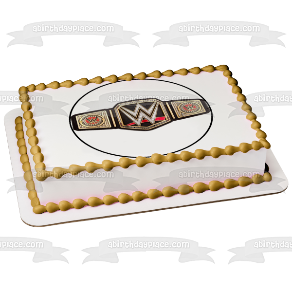 WWE World Wrestling Entertainment Belt Edible Cake Topper Image ABPID12472