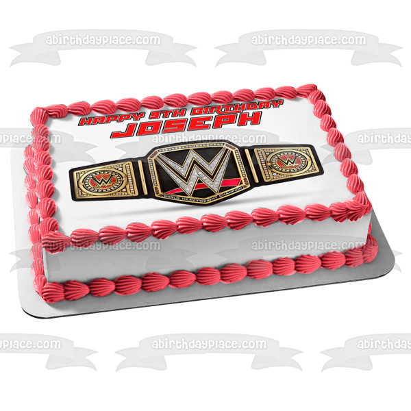 WWE World Wrestling Entertainment Belt Edible Cake Topper Image ABPID12472