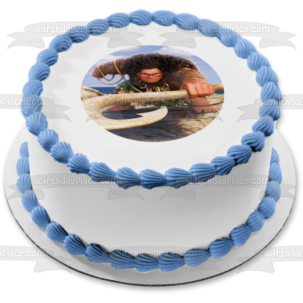 Disney Moana Maui Fish Hook Edible Cake Topper Image ABPID15258