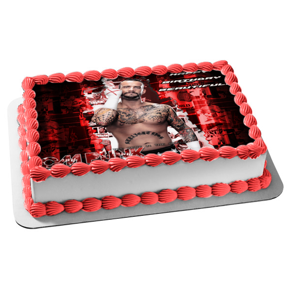 WWE World Wrestling Entertainment CM Punk Edible Cake Topper Image ABPID20686