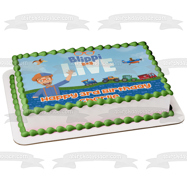 Blippi Live Transportation Youtube Youtuber Bowtie Adorno comestible para tarta Imagen ABPID50829 