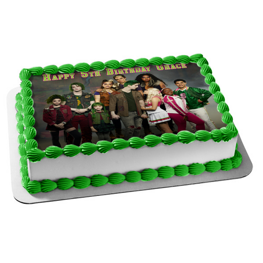 Disney Zombies 2 Seabrook High School Addison Zed Bucky Bonzo Eliza Zoey Bree Edible Cake Topper Image ABPID50939