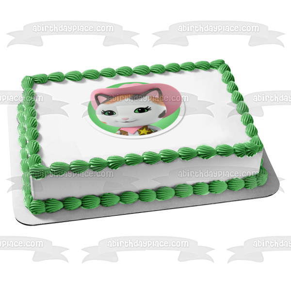 Imagen comestible para tarta con sombrero de vaquero rosa del gato Sheriff Callie ABPID04028 