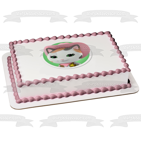 Imagen comestible para tarta con sombrero de vaquero rosa del gato Sheriff Callie ABPID04028 