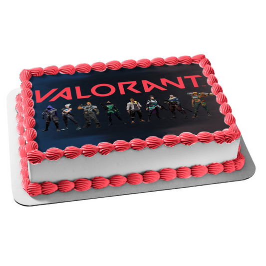 Valorant Group Raze Jett Omen Phoenix Sage Brimstone Breach Sova Viper Edible Cake Topper Image ABPID51668