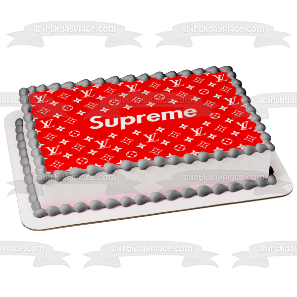 Imagen de decoración comestible para tarta personalizada con logotipo de Supreme Clothing ABPID52047 