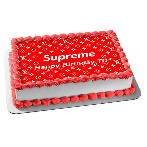 Supreme Edible Image Cake Topper Personalized Birthday Sheet Decoratio -  PartyCreationz