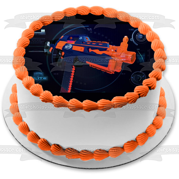 Blue Dart NERF Gun Edible Cake Topper Image ABPID01670