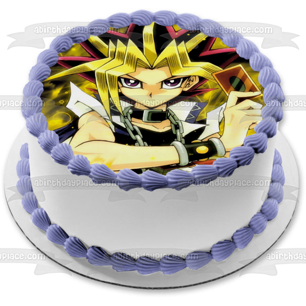 Yu-Gi-Oh Yugi Mutou Fondo amarillo Imagen comestible para decoración de tarta ABPID01284 