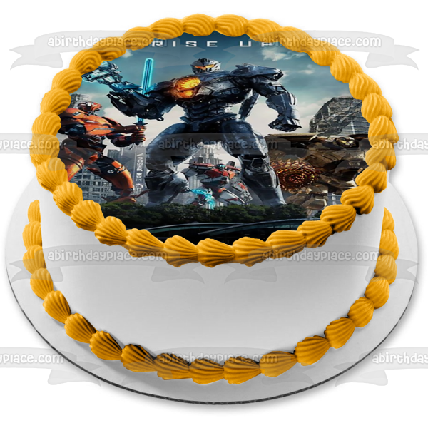 Imagen de decoración comestible para tarta de Pacific Rim Uprising Rise Up Jagers ABPID01192 