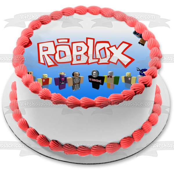 Imagen de adorno comestible para tarta de feliz cumpleaños del jugador personalizado de Roblox ABPID00150 