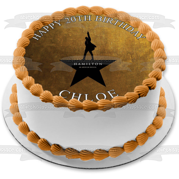 Póster musical de Hamilton Alexander, decoración comestible para tarta, imagen ABPID03827 