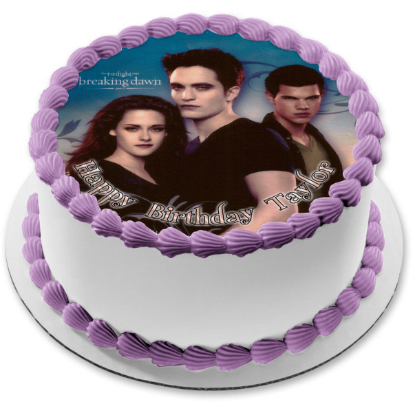 Imagen comestible para tarta de Crepúsculo Amanecer Bella Edward y Jacob ABPID03969 