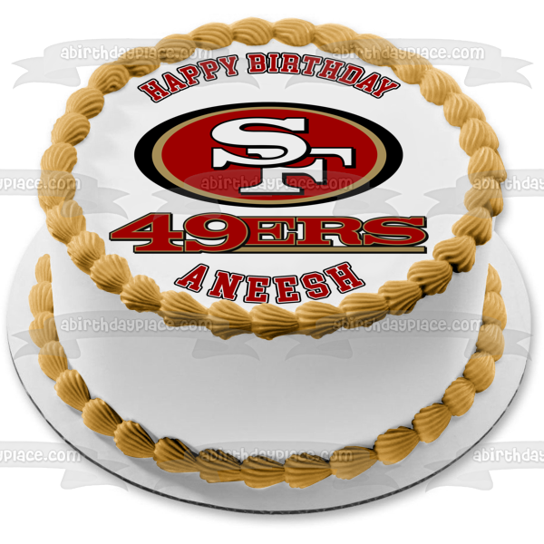 Imagen comestible para tarta con logotipo de los San Francisco 49ers de la NFL ABPID05230 