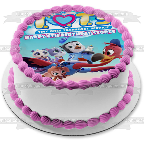 Servicio de Transporte Tots Tiny Ones T.Ot.S. Disney Junior Freddy el Flamenco KC El Koala Pip Kiki el Gatito Adorno comestible para tarta Imagen ABPID51017 