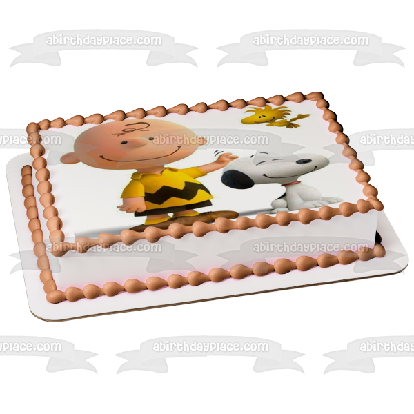 Imagen de decoración comestible para tarta de Peanuts Charlie Brown Snoopy Woodstock ABPID27517 