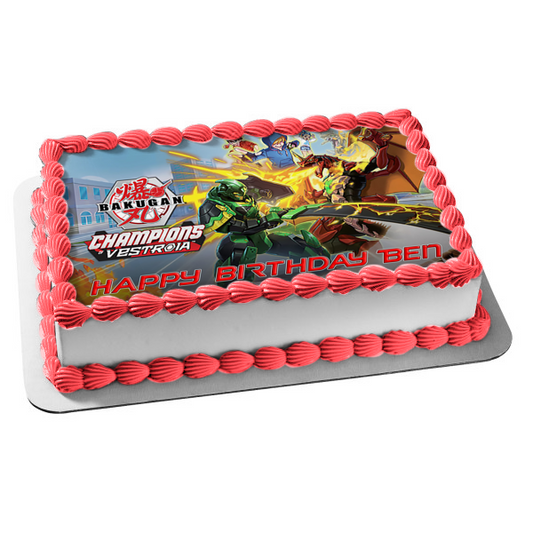 Bakugan Champions of Vestroia Video Game Cover Edible Cake Topper Image ABPID53262