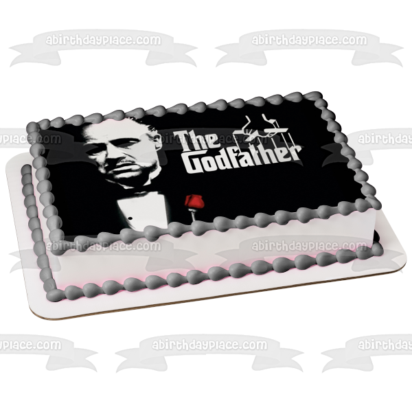 El Padrino Vito Corleone Blanco y Negro Rosa Roja Titiritero Cuerdas Decoración comestible para tarta Imagen ABPID27132 