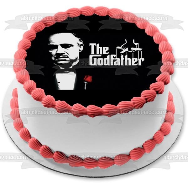 El Padrino Vito Corleone Blanco y Negro Rosa Roja Titiritero Cuerdas Decoración comestible para tarta Imagen ABPID27132 