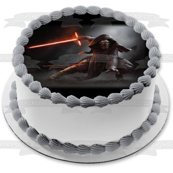 Imagen de decoración comestible para tarta de Star Wars Kylo Ren Light Sabre ABPID49766 